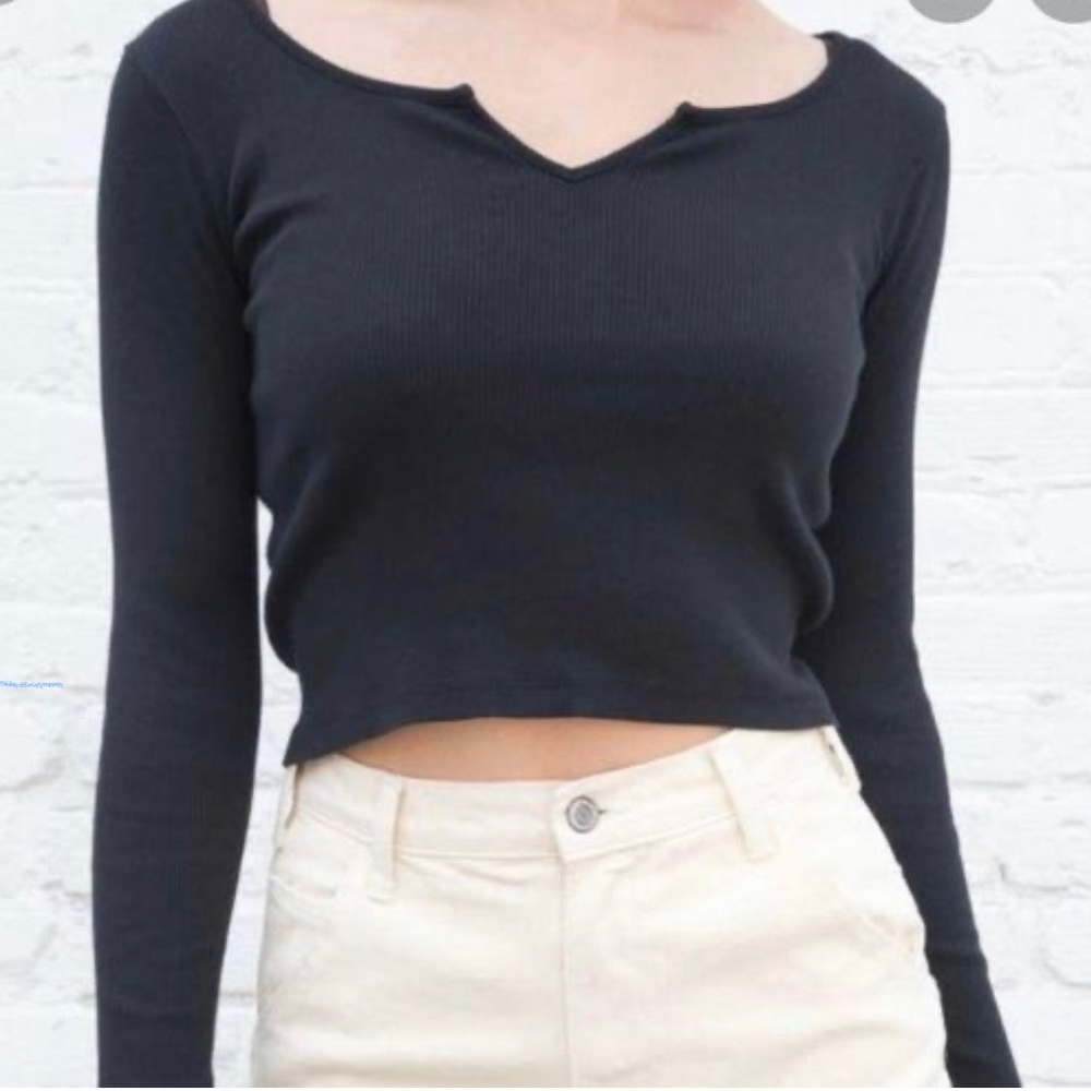 brandy Melville Black Split neck